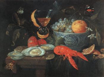 Jan Van Kessel : Still Life with Fruit and Shellfish